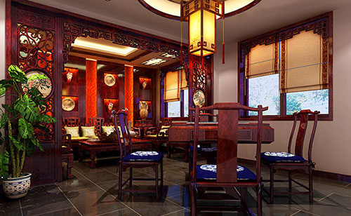 彬县古典中式风格茶楼包间设计装修效果图